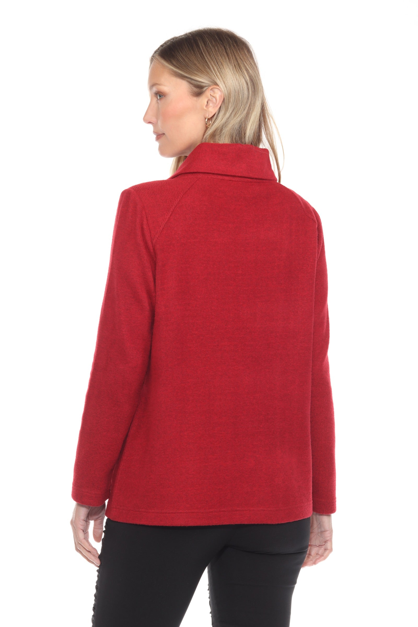 Brushed Snap-Collar Pullover
