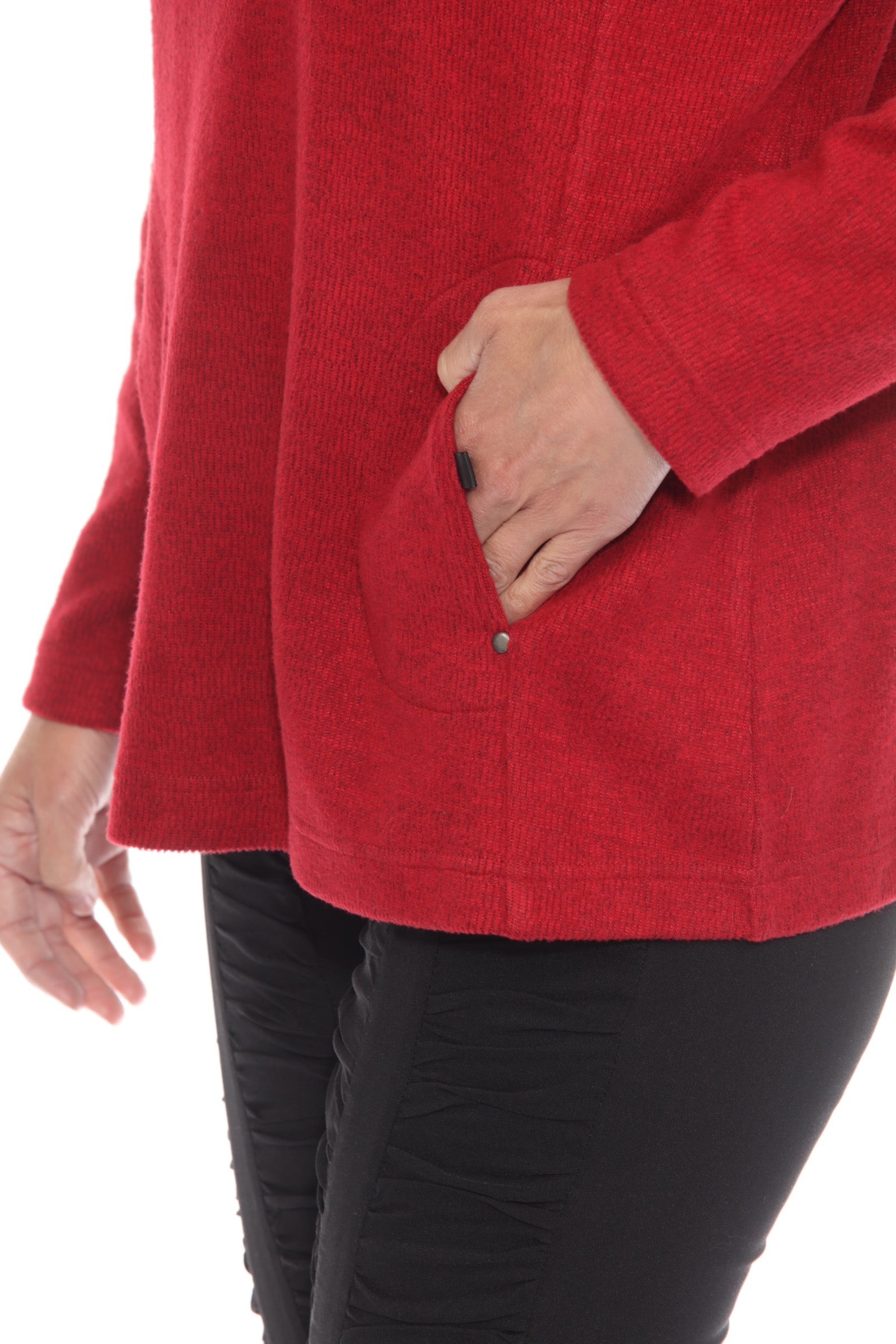 Brushed Snap-Collar Pullover