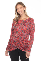 Evelyn Top - Crimson Vines