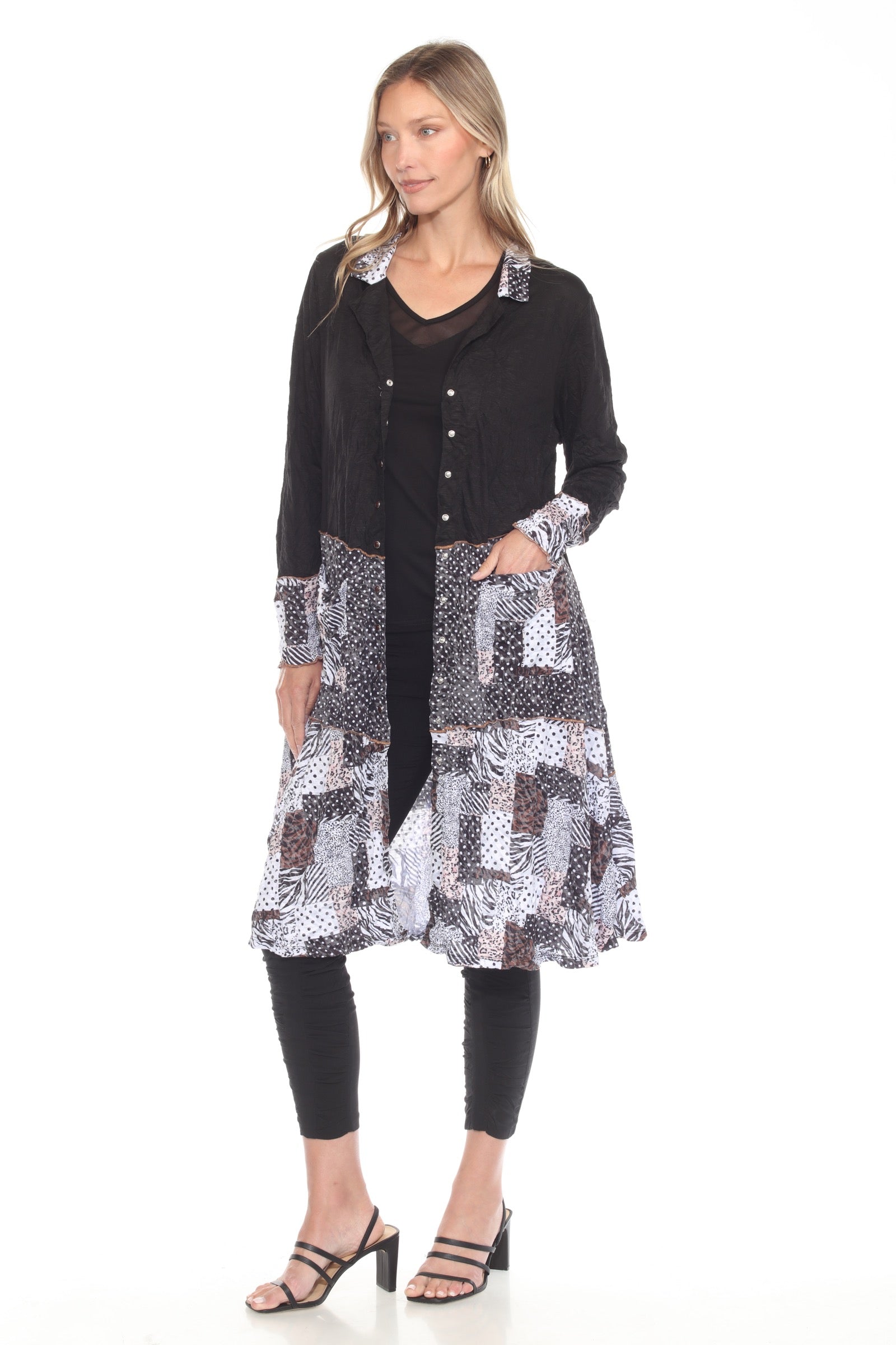 Duster Dress Jacket - Mocha Patch