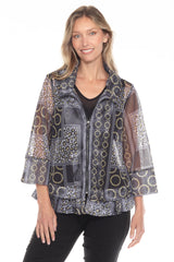 Mesh Zip Swing  Jacket - Luxe Rings - CARINE