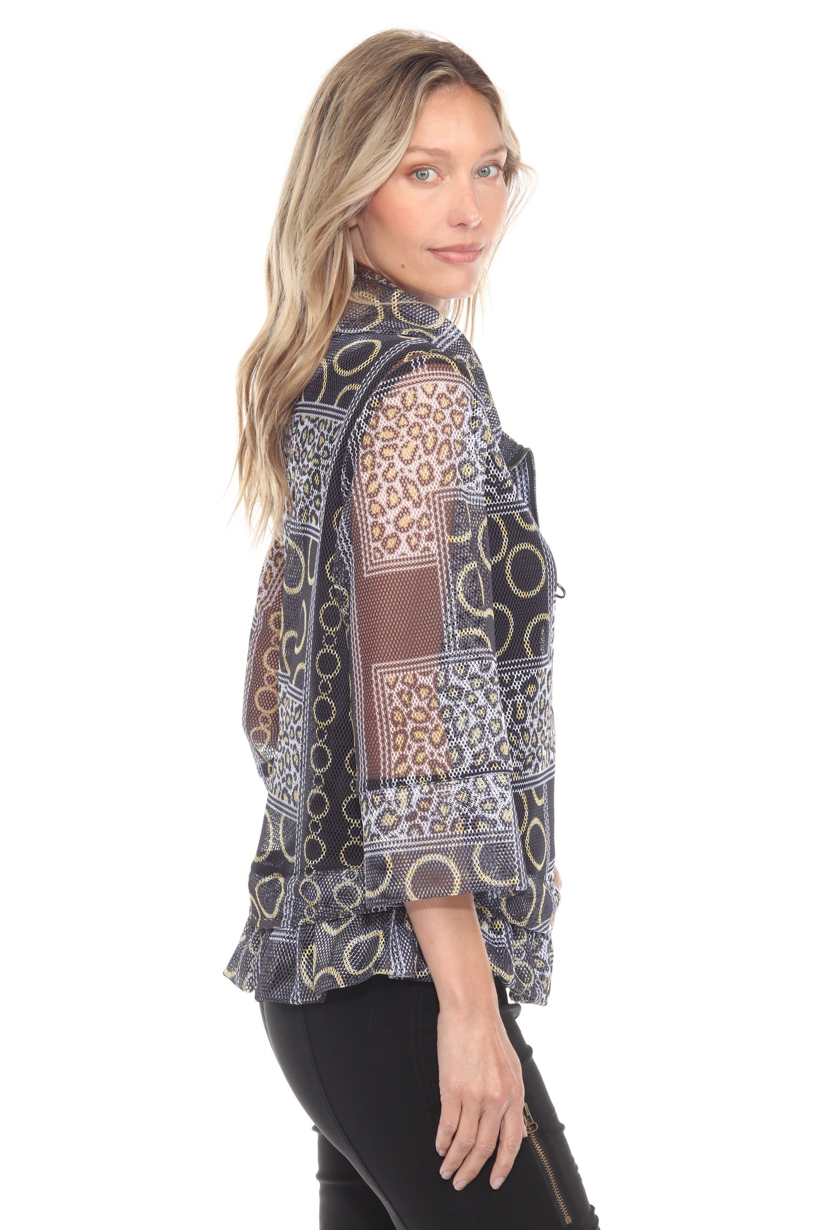 Mesh Zip Swing  Jacket - Luxe Rings - CARINE