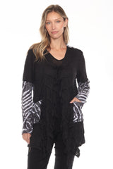 Camille Cardigan Long - Zebra Stripe
