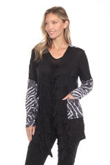 Camille Cardigan Long - Zebra Stripe