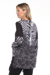 Camille Cardigan Long - Zebra Stripe