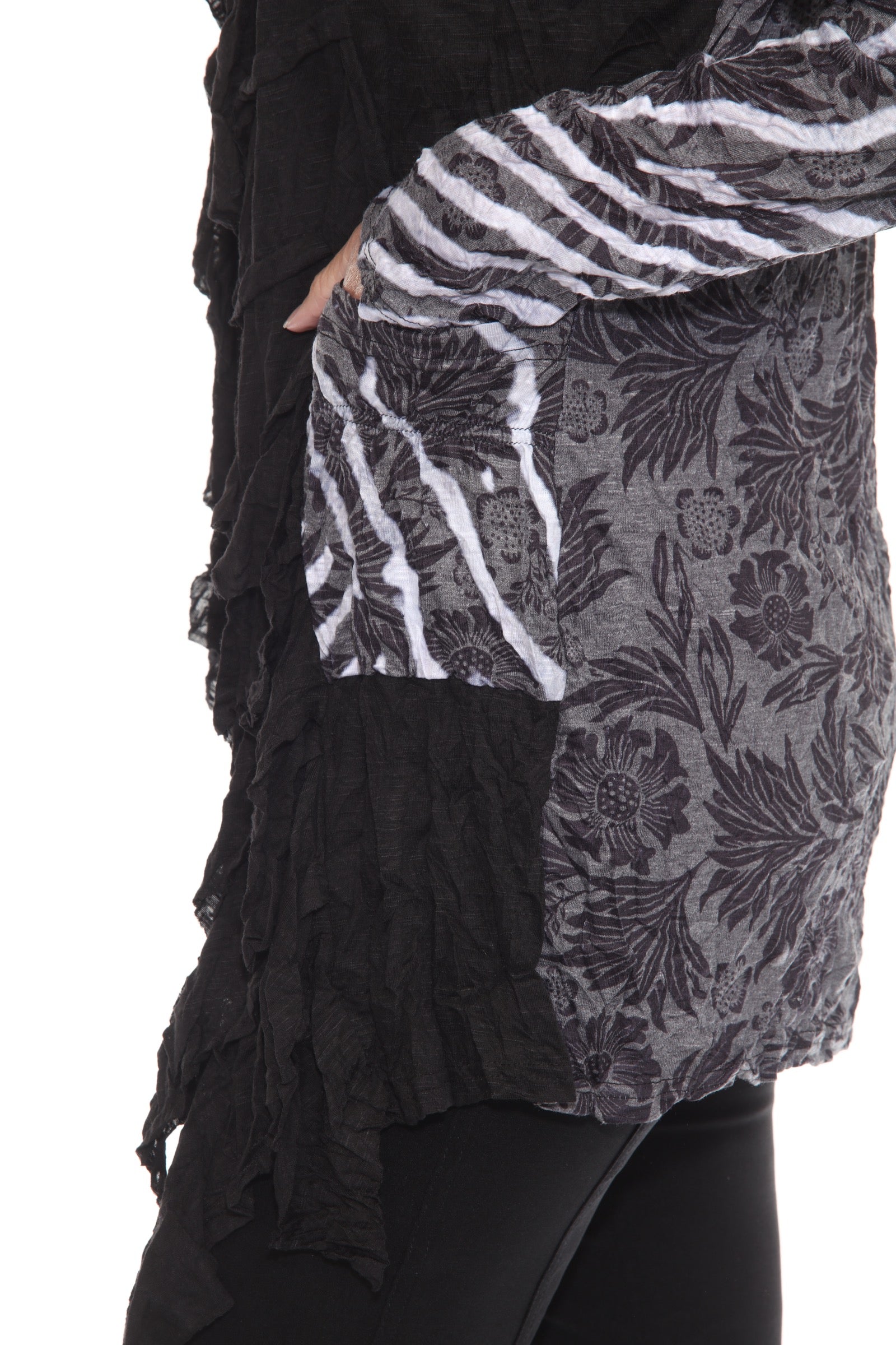 Camille Cardigan Long - Zebra Stripe