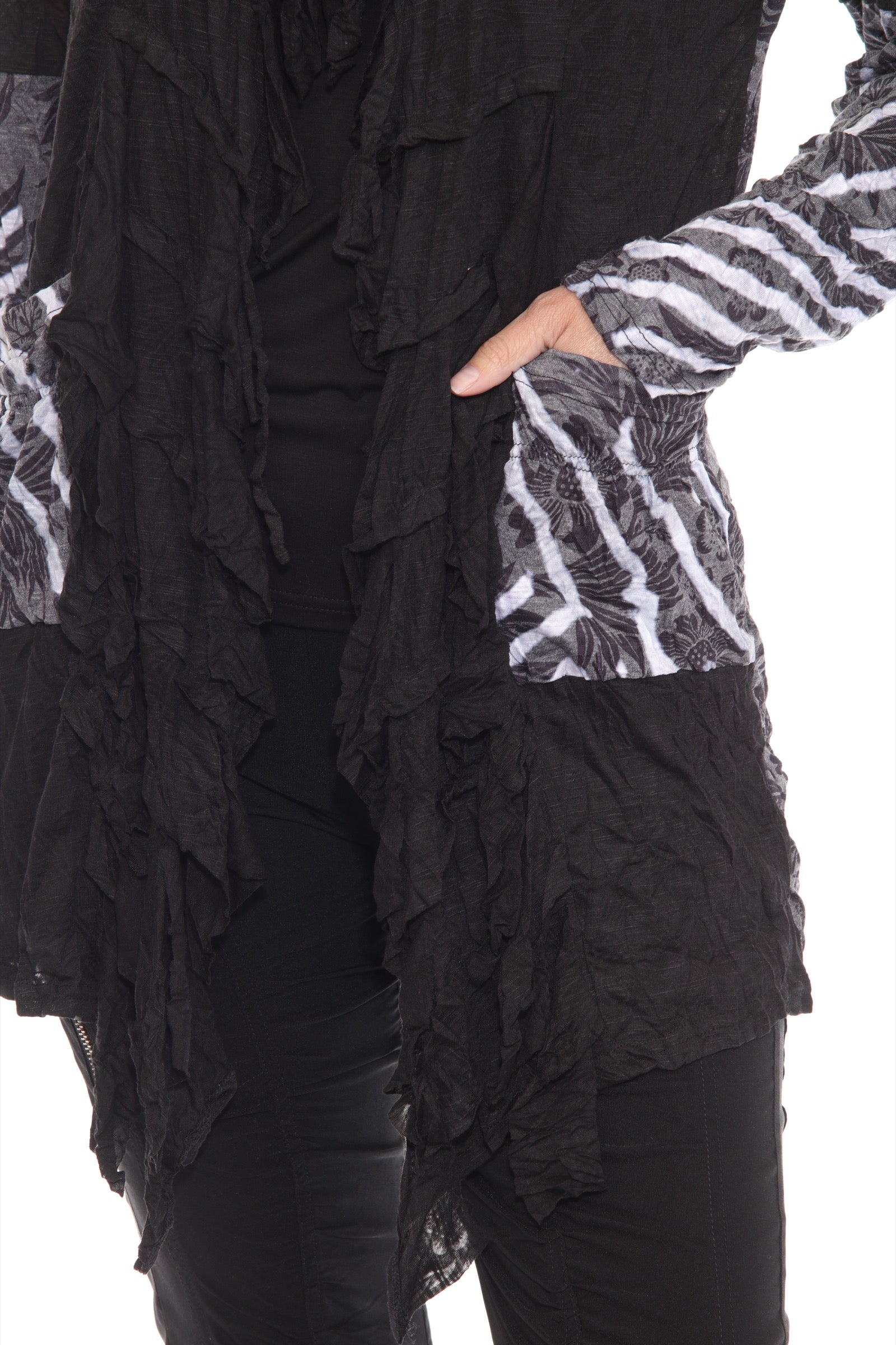 Camille Cardigan Long - Zebra Stripe
