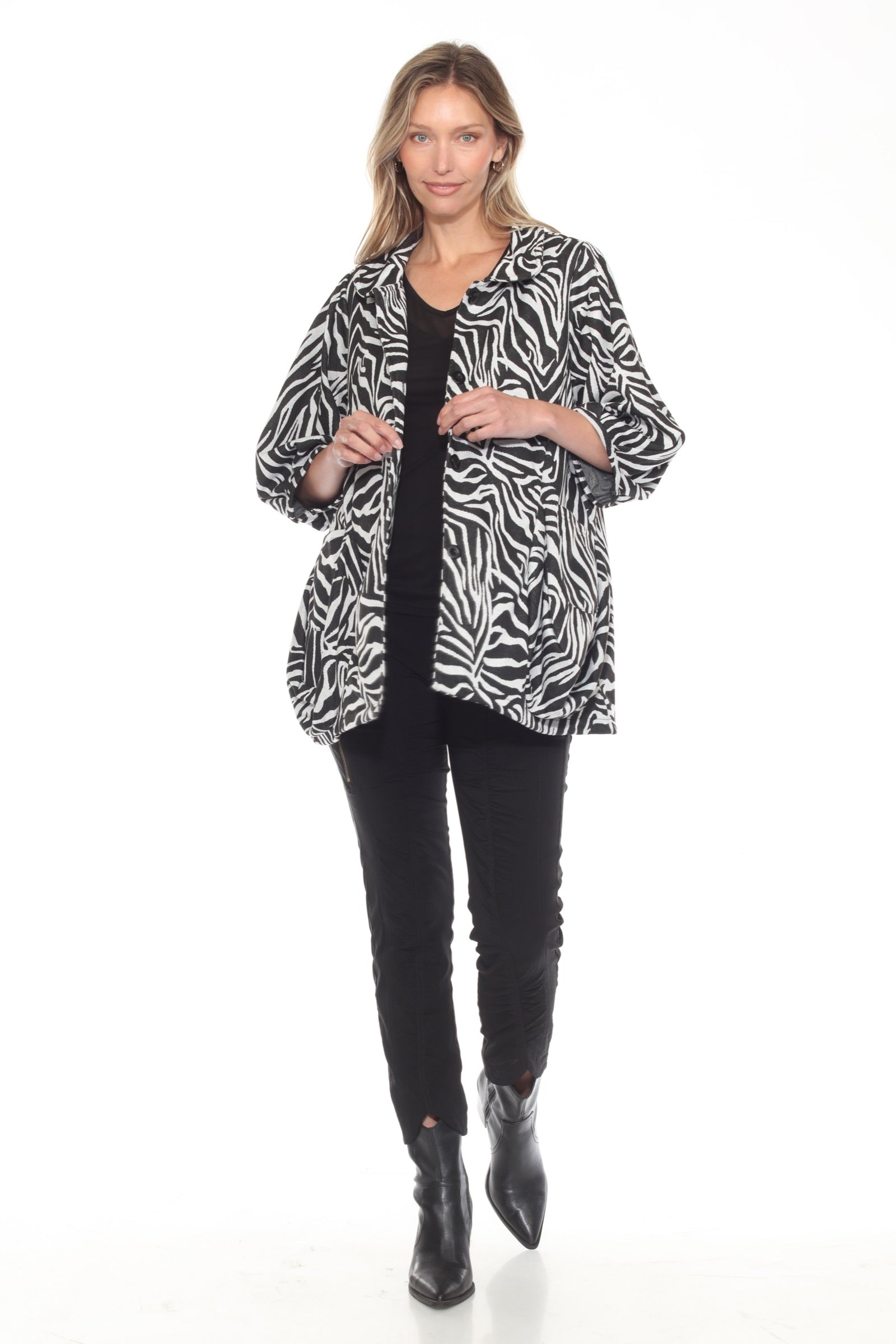 Pattern Knit Button Jacket