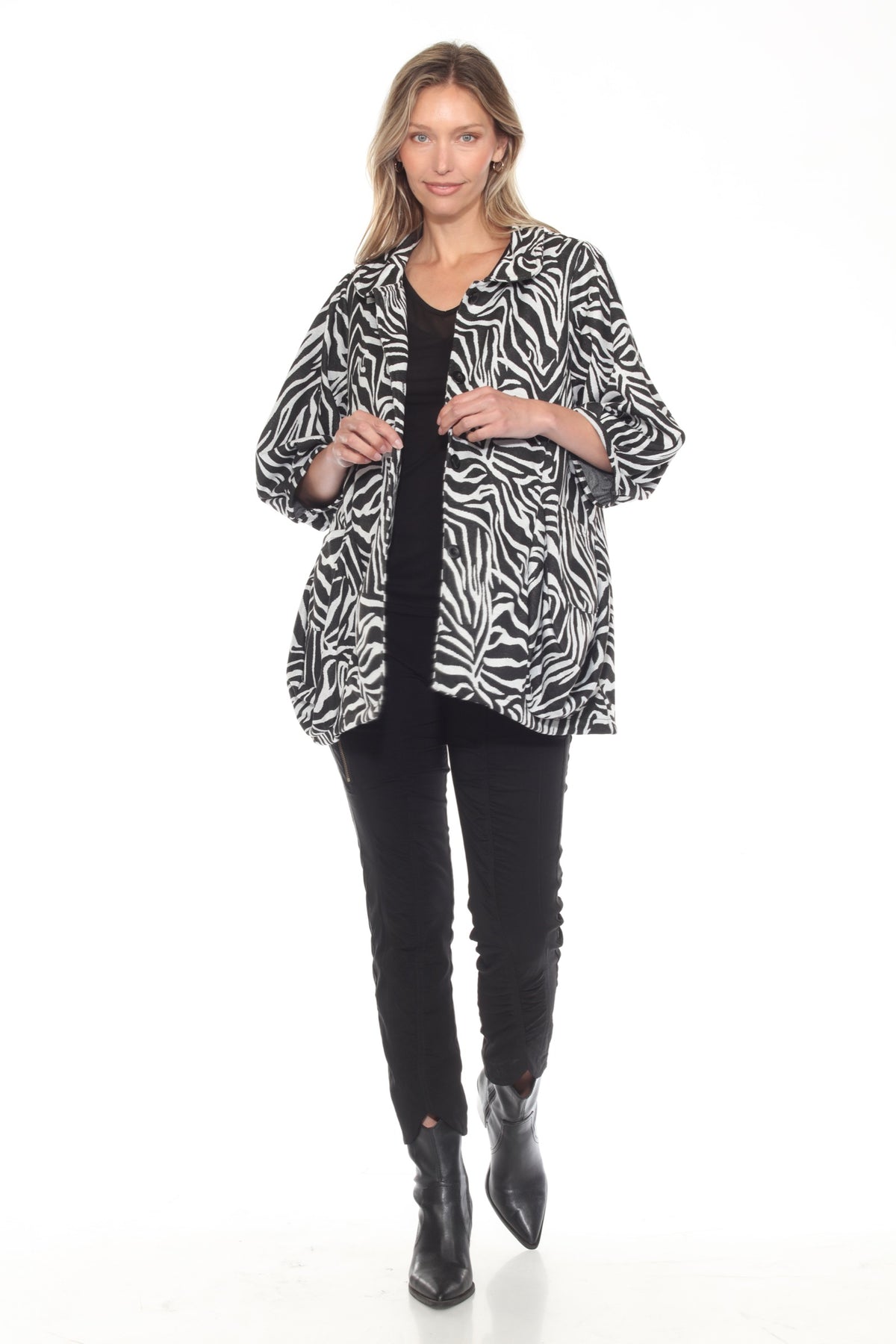 Pattern Knit Button Jacket - CARINE