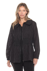Sheer Textured Zip Jacket