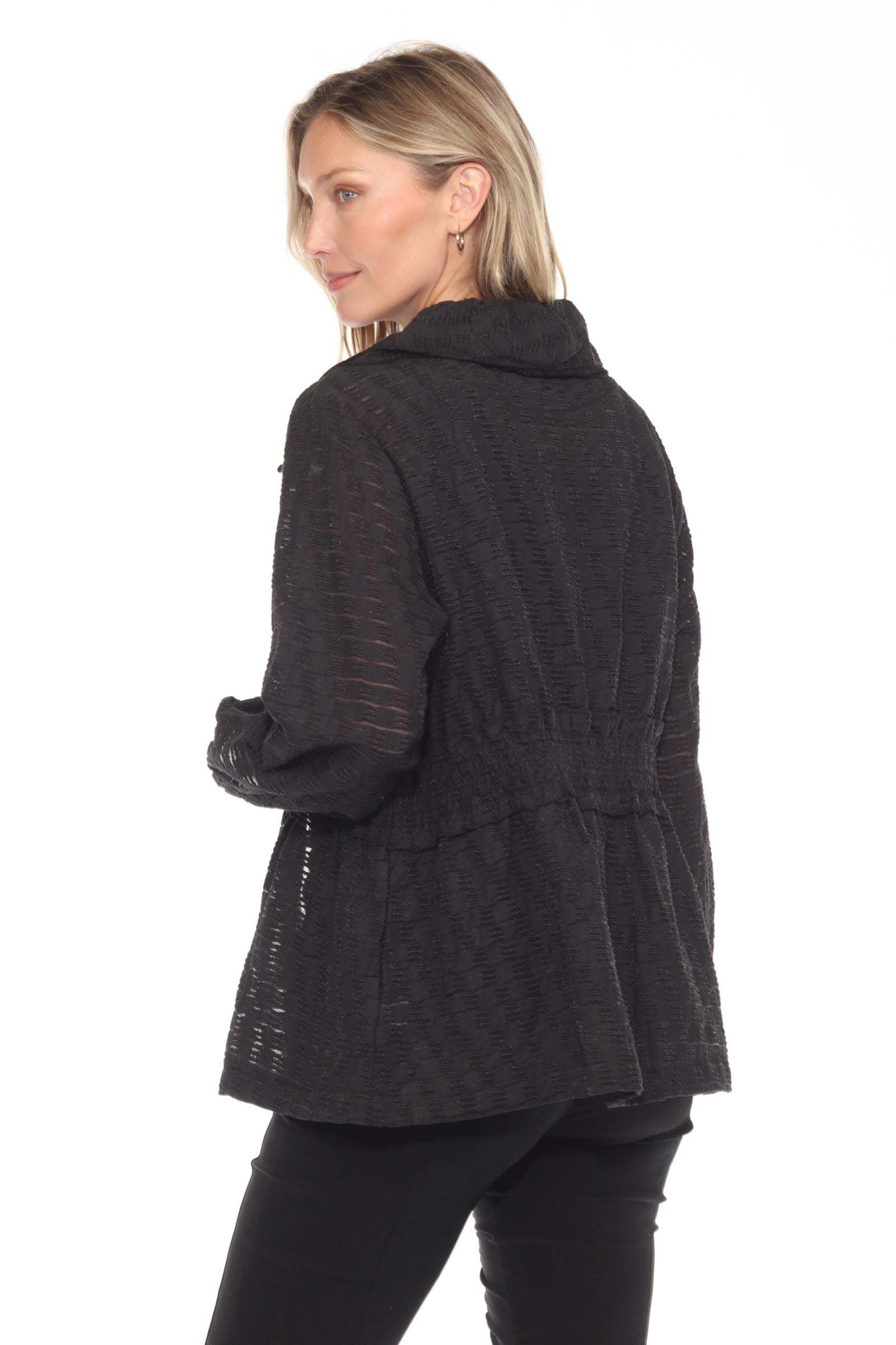 Sheer Textured Zip Jacket - CARINE