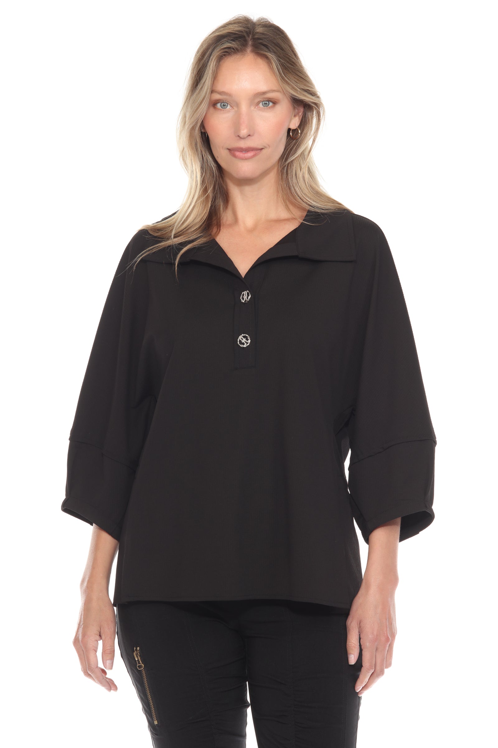 Ornate Button Collared Top - CARINE