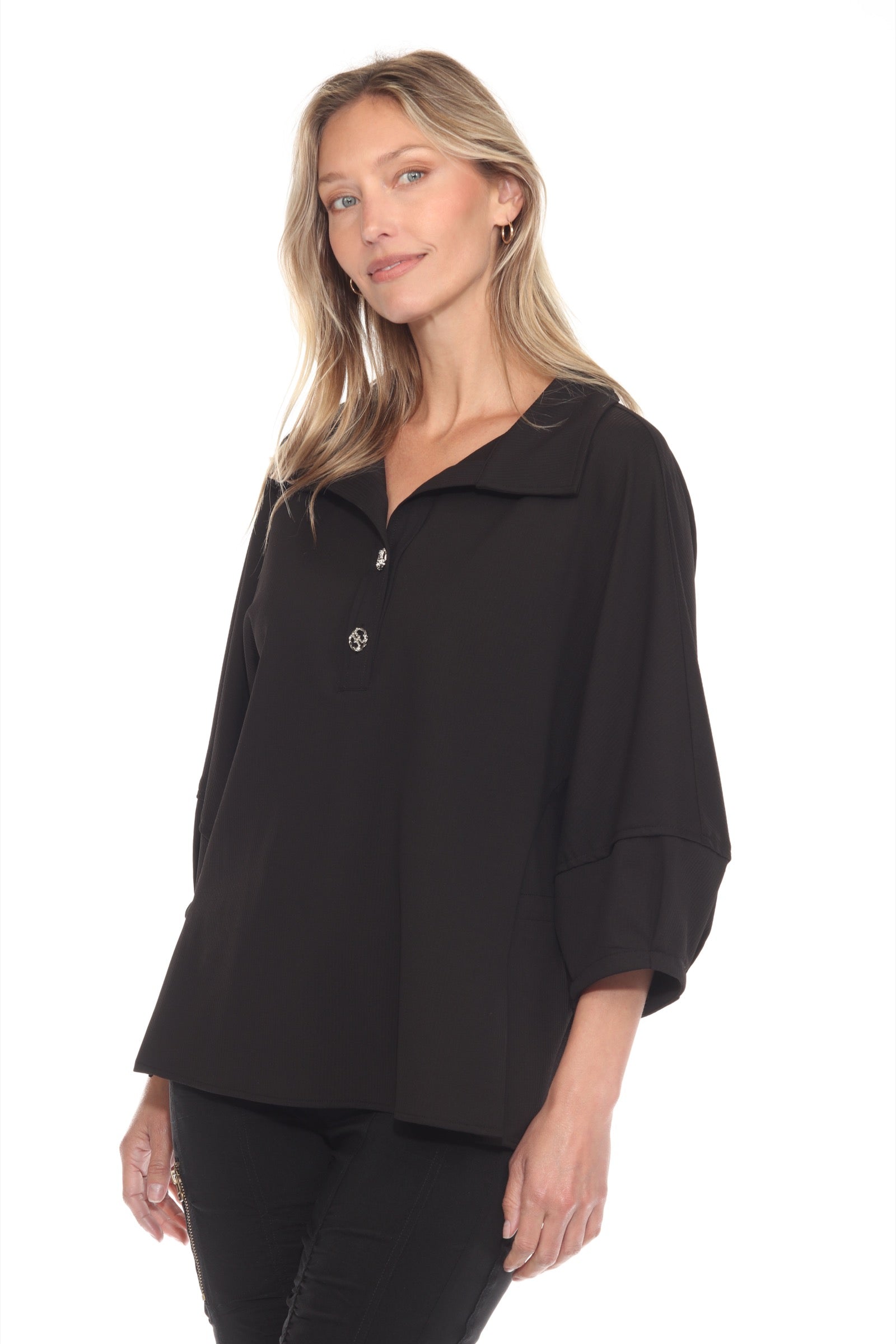 Ornate Button Collared Top