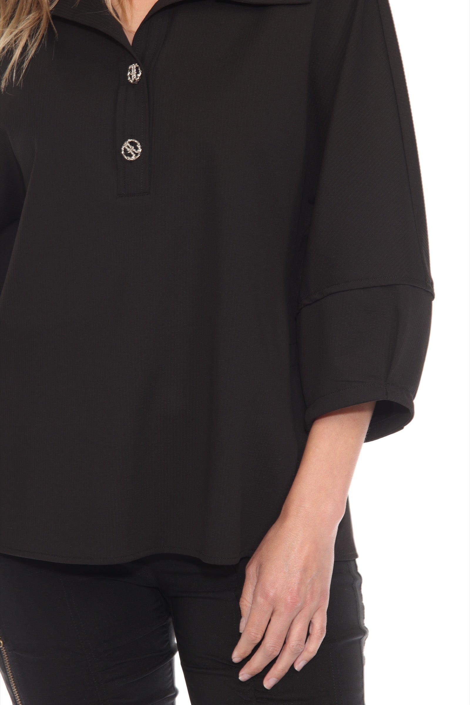 Ornate Button Collared Top