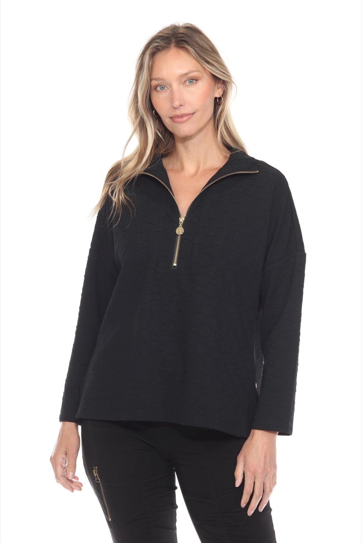 Half-Zip Textured Pullover - CARINE
