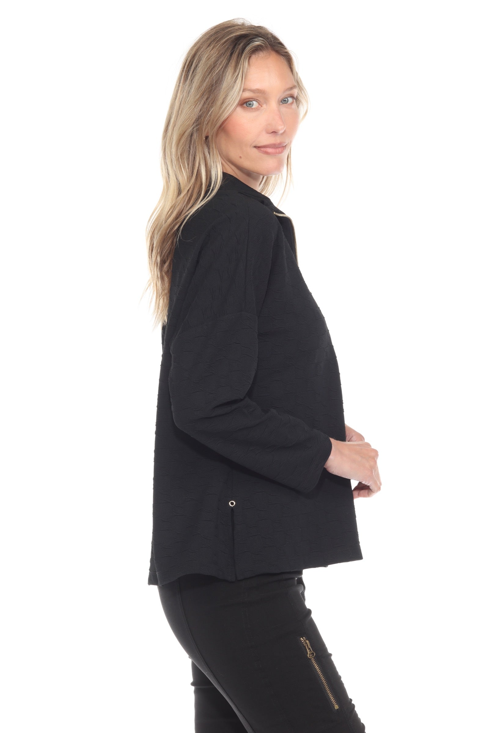 Half-Zip Textured Pullover