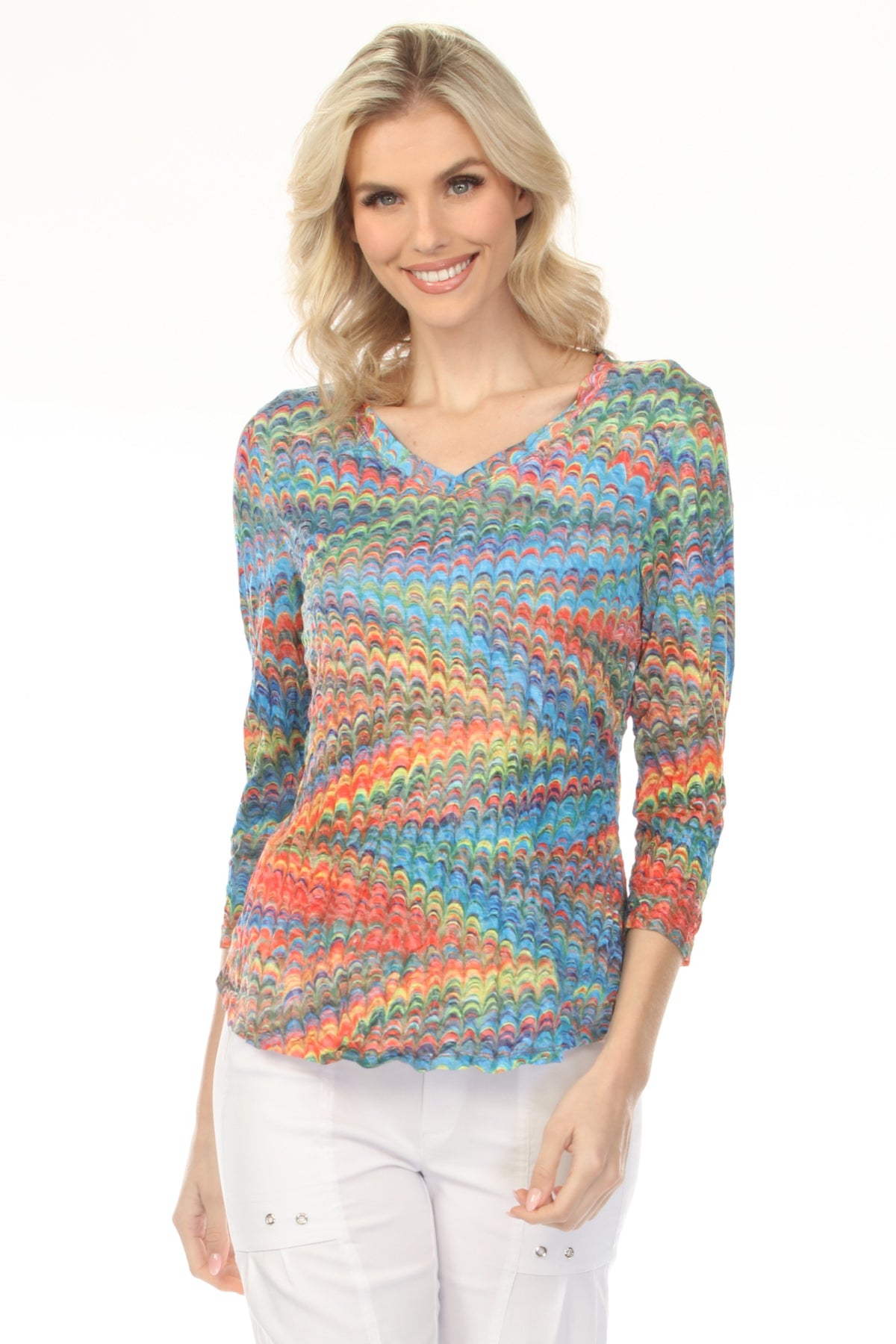 V-Neck Top - Chroma Pulse - CARINE
