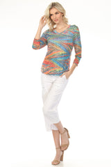 V-Neck Top - Chroma Pulse - CARINE