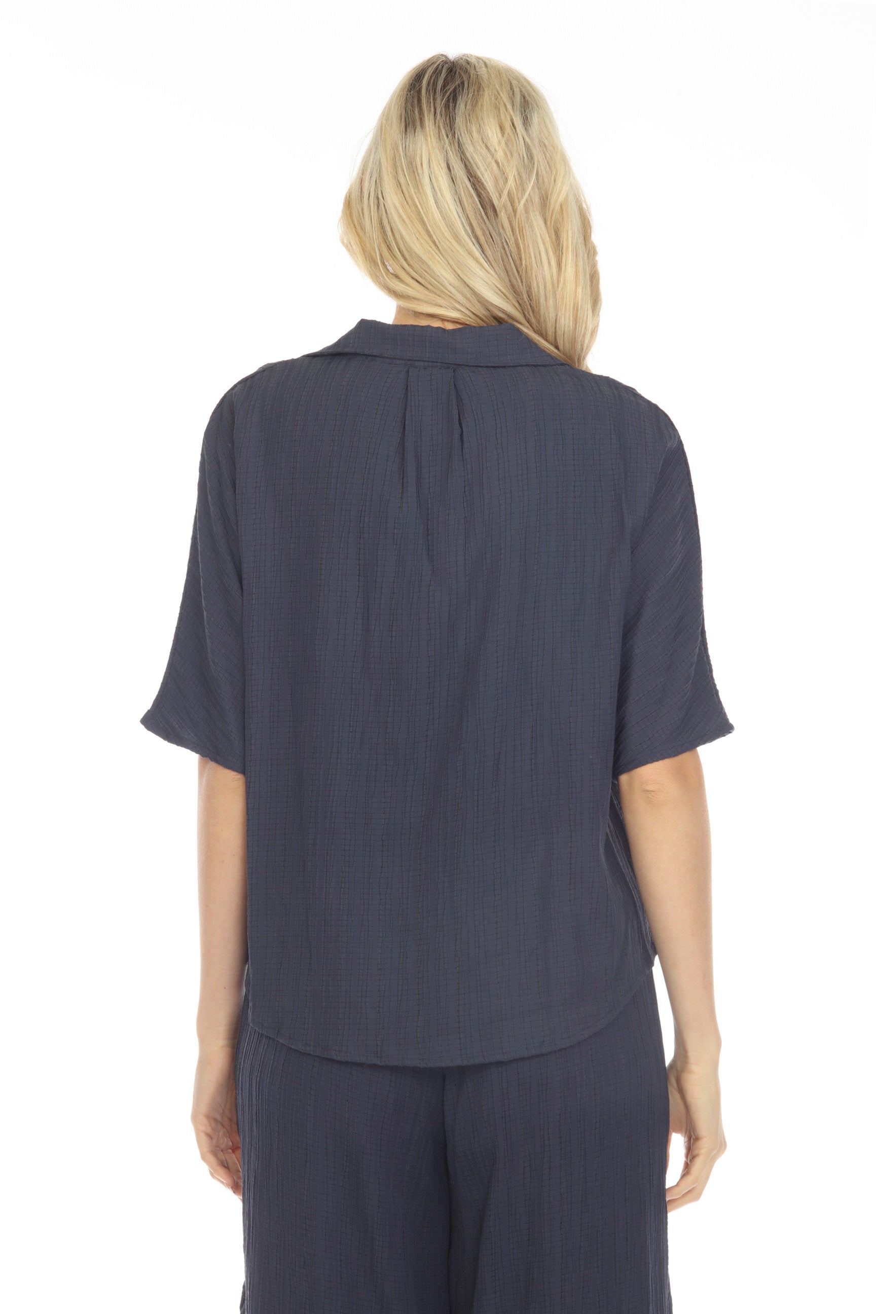 Notch Collar Button Loop Top - CARINE