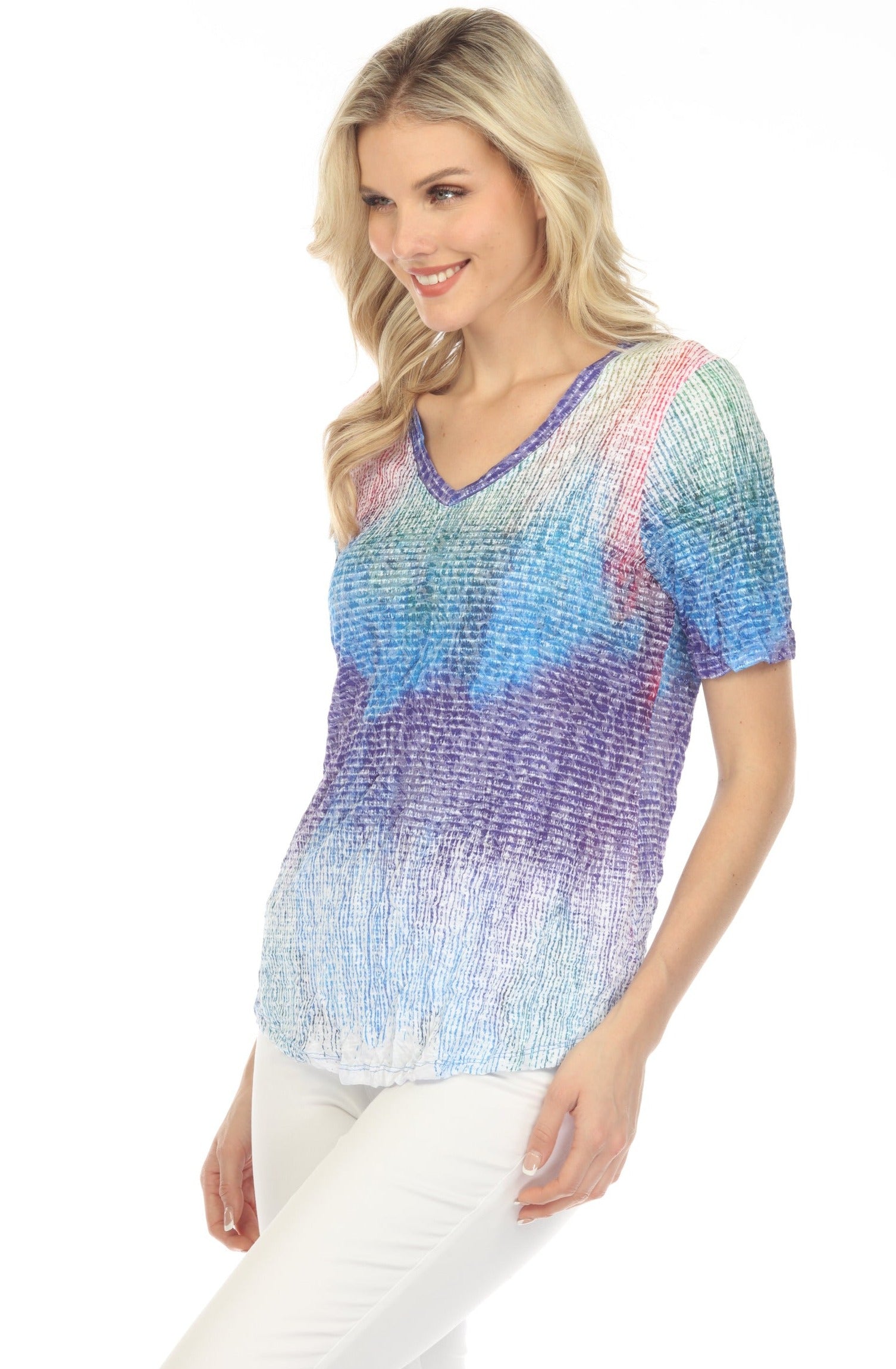 S/S V-Neck Top - Violet Haze - CARINE