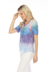 S/S V-Neck Top - Violet Haze - CARINE