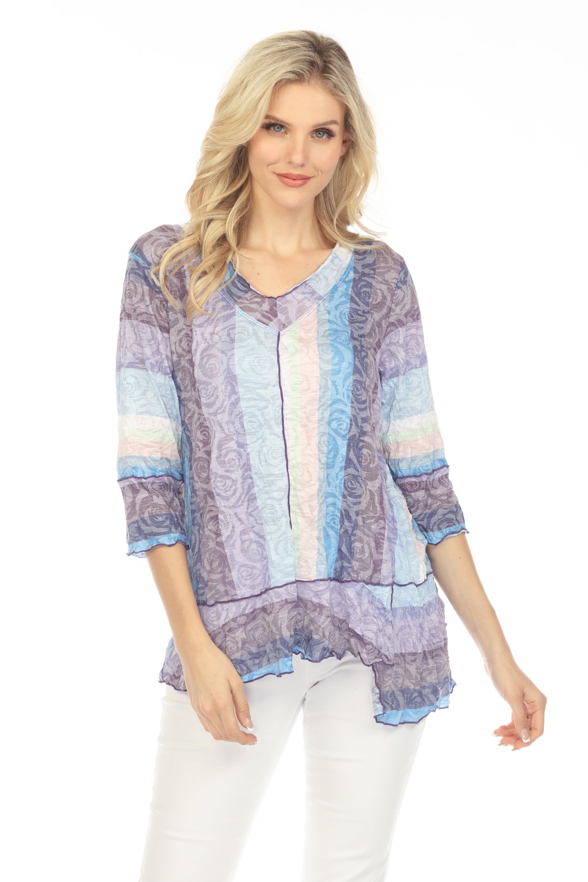 Madeline Top - Lilac Stripes