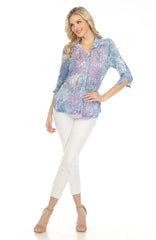 Sabrina Shirt - Aqua Serpent - CARINE