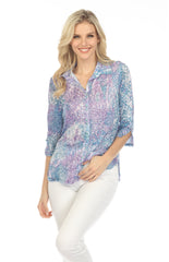 Sabrina Shirt - Aqua Serpent - CARINE