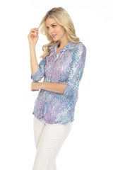 Sabrina Shirt - Aqua Serpent - CARINE