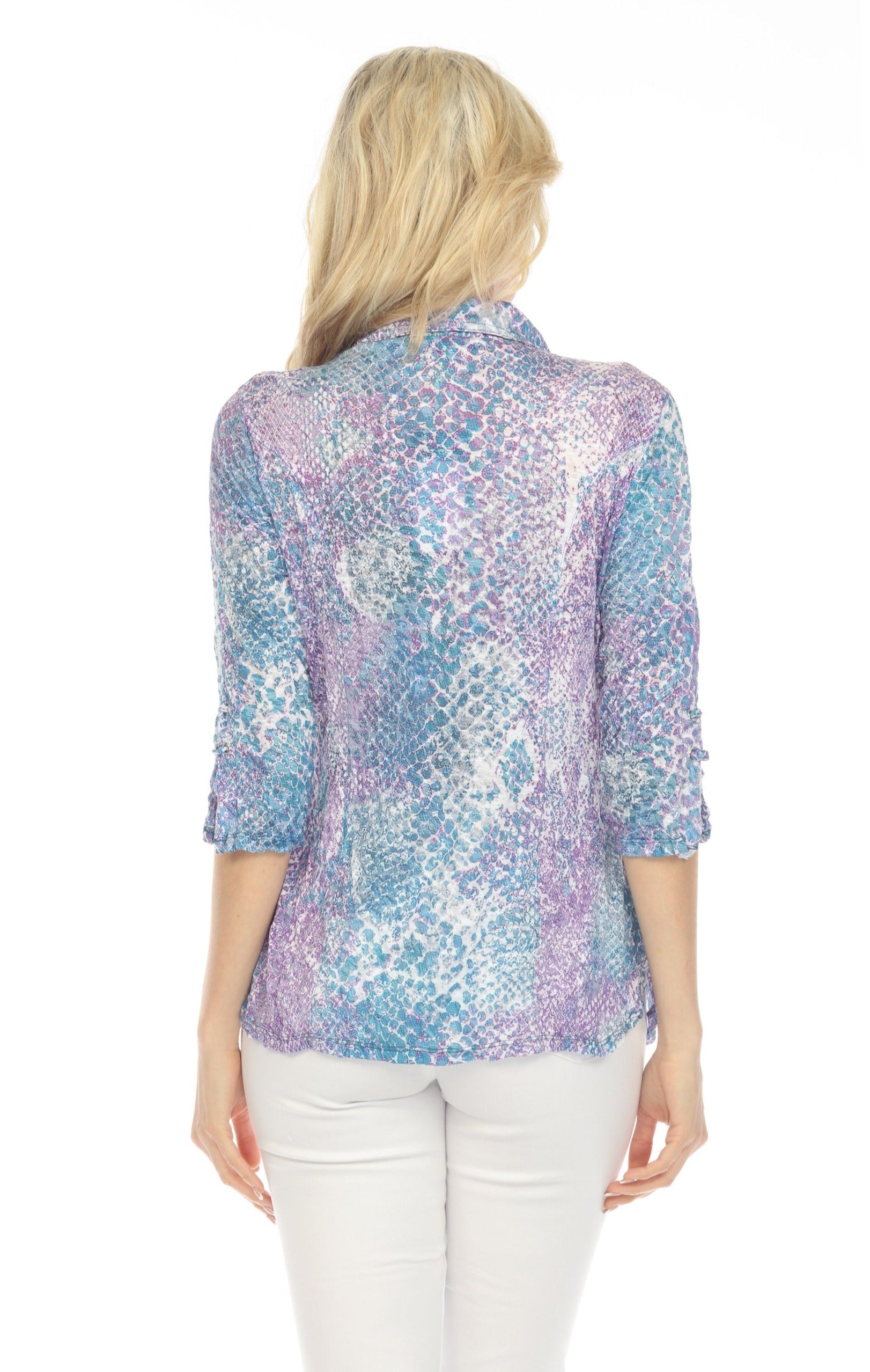 Sabrina Shirt - Aqua Serpent - CARINE