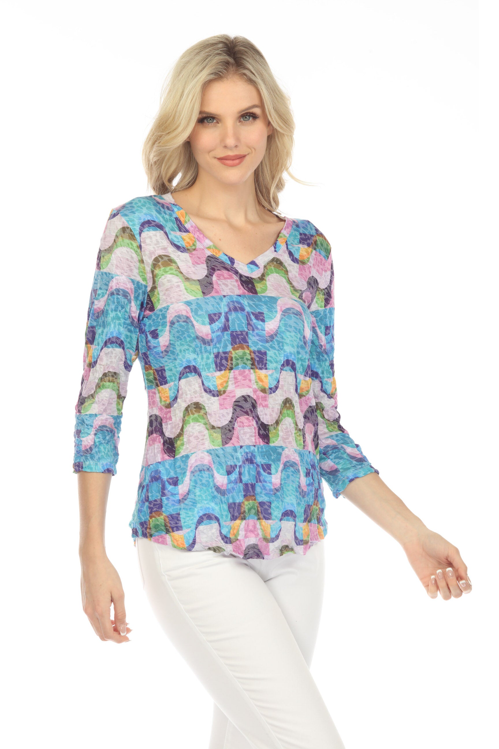 V-Neck Top - Neon Groove - CARINE