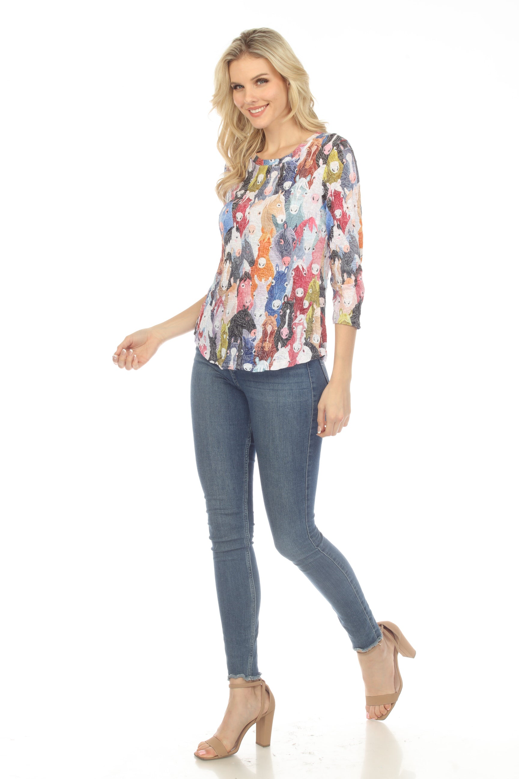 Round-Neck Top - Stampede - CARINE