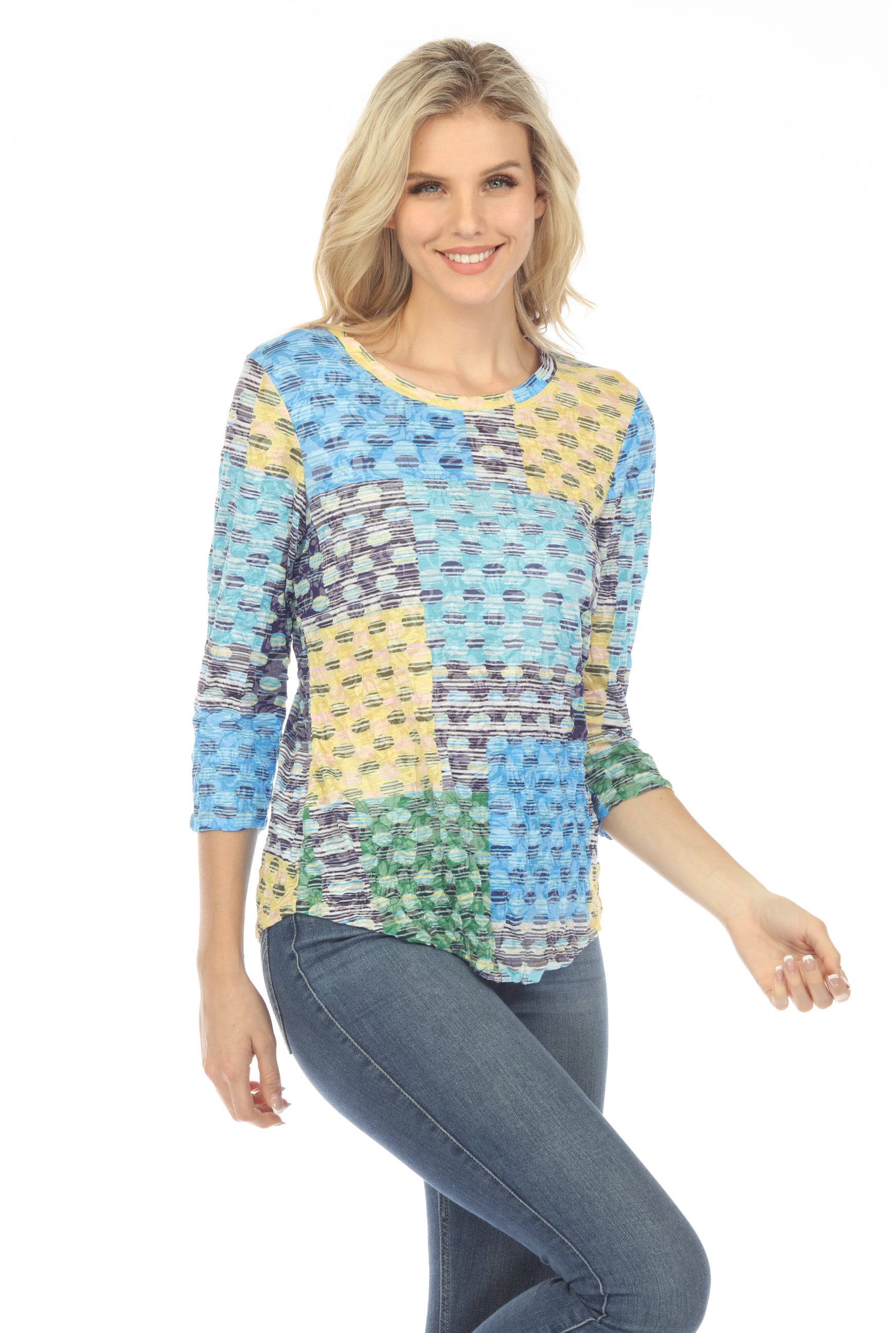 Round-Neck Top - Sundrop Dots - CARINE