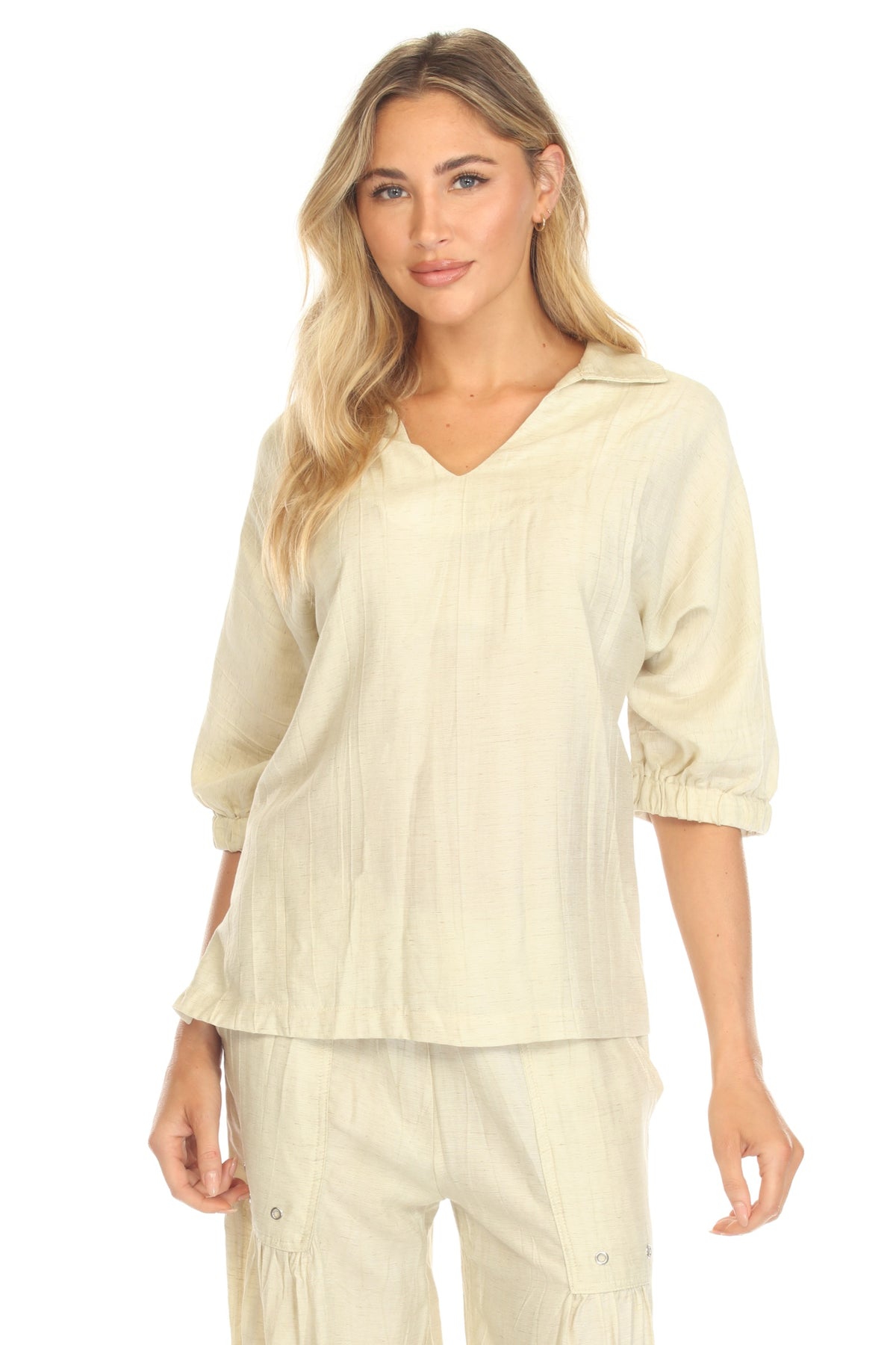 Pleated Linen Popover - CARINE