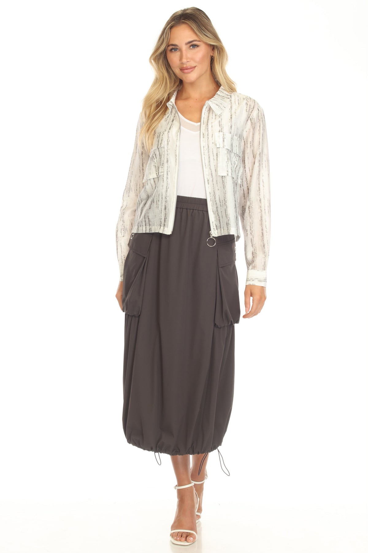 Lustre Stripe Utility Jacket - CARINE