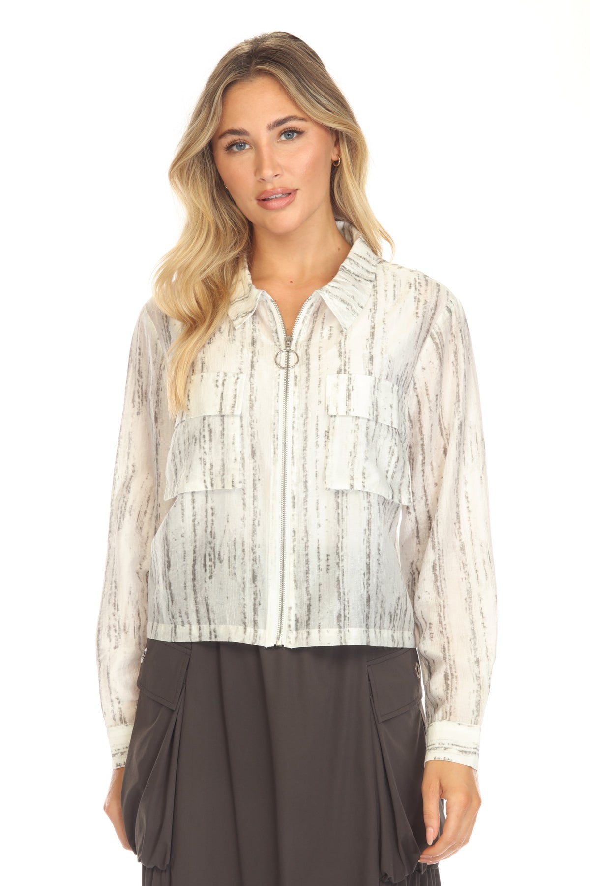 Lustre Stripe Utility Jacket - CARINE