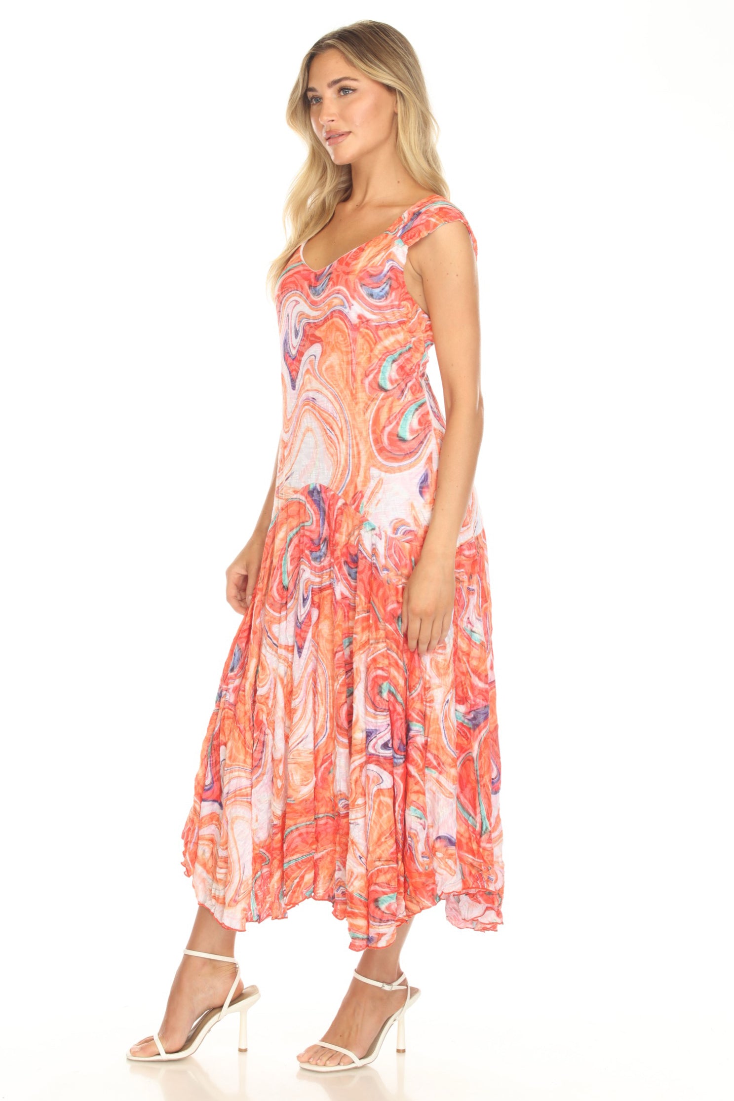 Priscilla Dress - Tangerine Swirl - CARINE