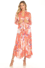 Priscilla Dress - Tangerine Swirl - CARINE