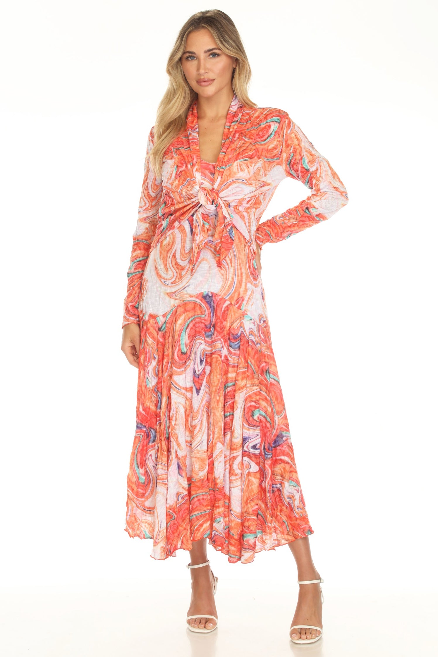 Claire Cardigan - Tangerine Swirl - CARINE