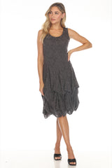 Sleeveless Textured Lace Dress - CARINE
