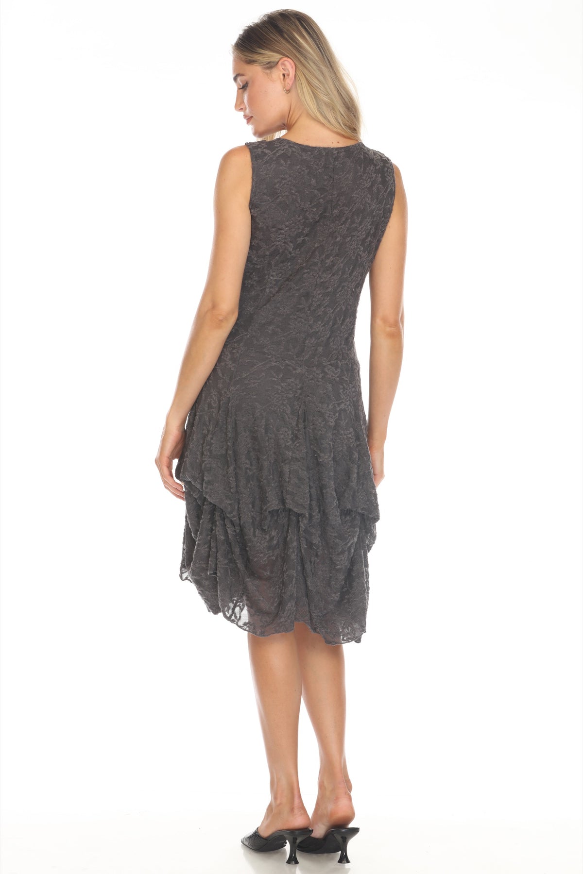 Sleeveless Textured Lace Dress - CARINE