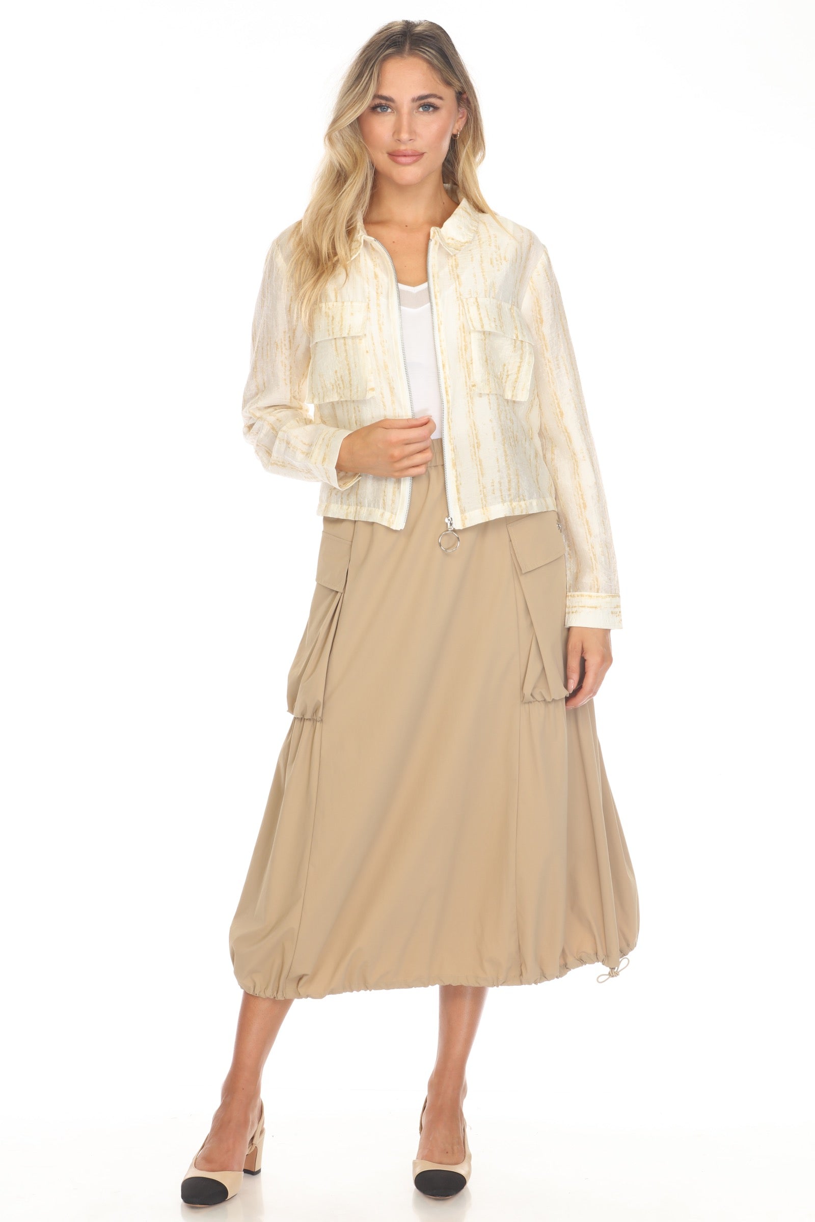 Lustre Stripe Utility Jacket - CARINE