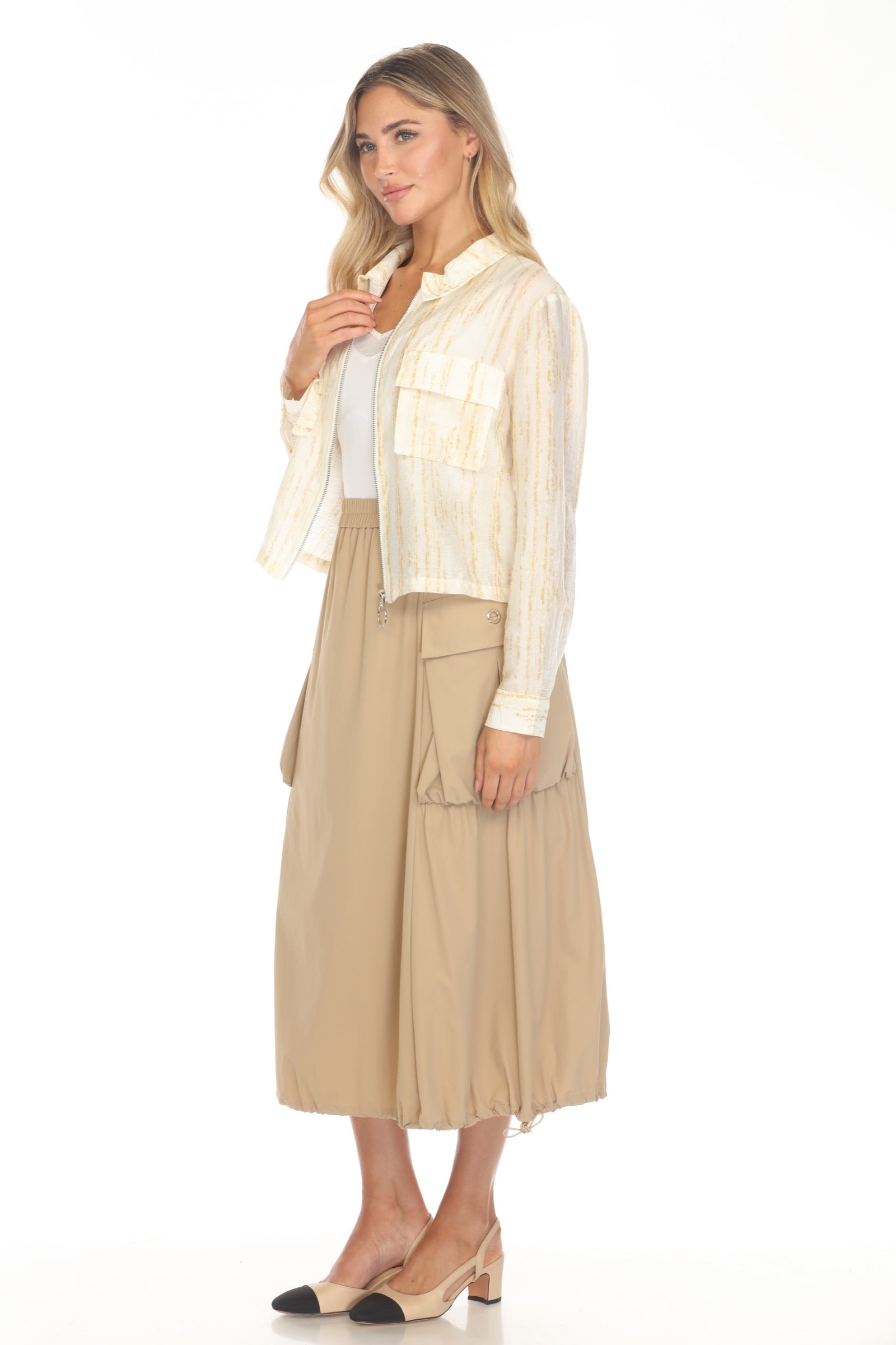Lustre Stripe Utility Jacket - CARINE