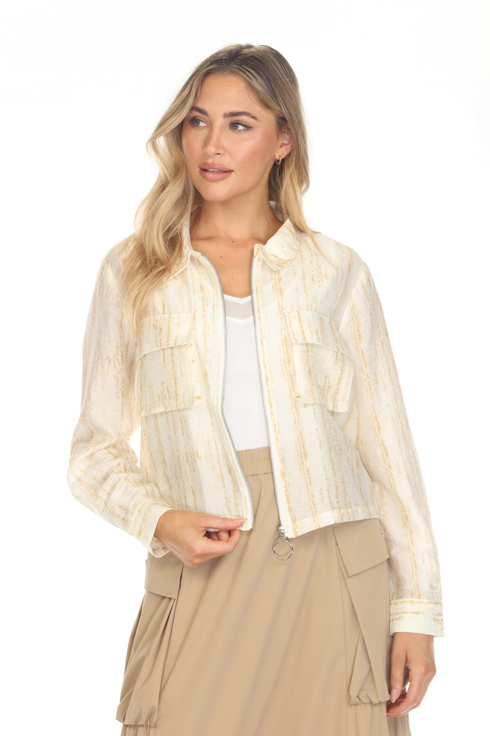Lustre Stripe Utility Jacket - CARINE