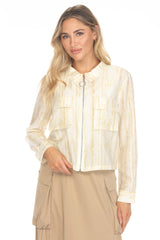 Lustre Stripe Utility Jacket - CARINE