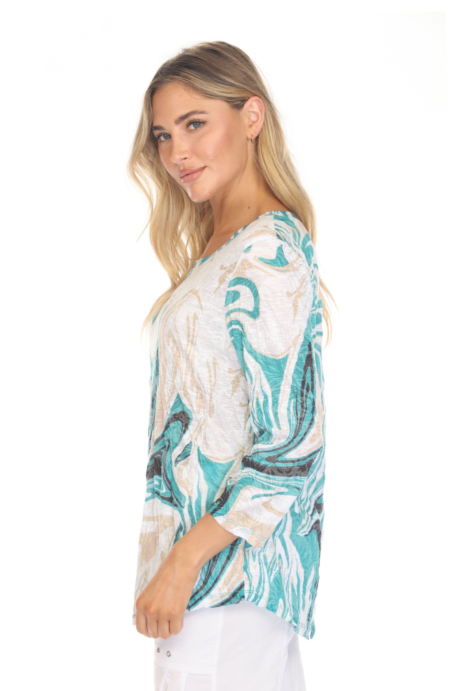 Round-Neck Top - Jade Stone - CARINE