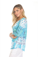 Round-Neck Top - Aqua Rain - CARINE