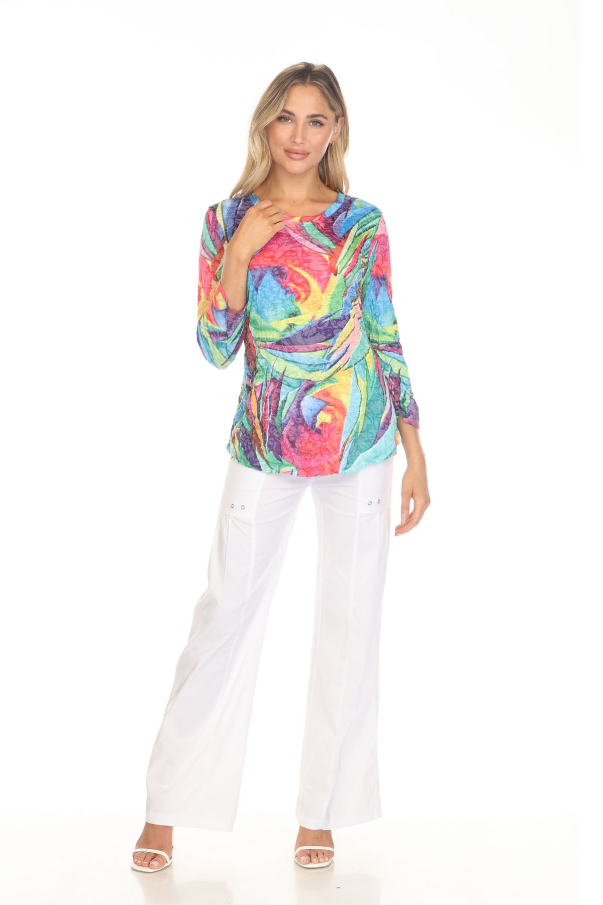 Round-Neck Top - Vibrant Burst - CARINE