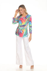 Round-Neck Top - Vibrant Burst - CARINE