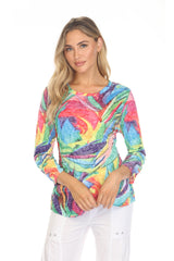 Round-Neck Top - Vibrant Burst - CARINE